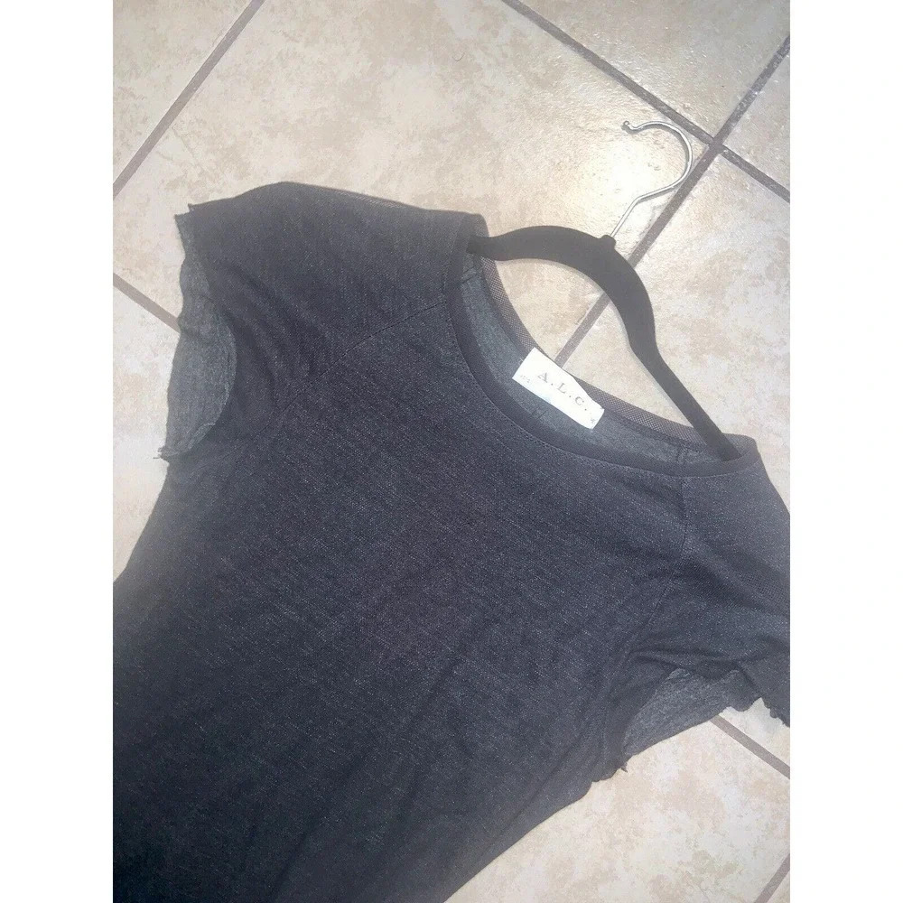 ALC indie Sleeze Goth Knit Zipper Shirt Dress 2010 boho spring formal evening - Picture 4 of 8